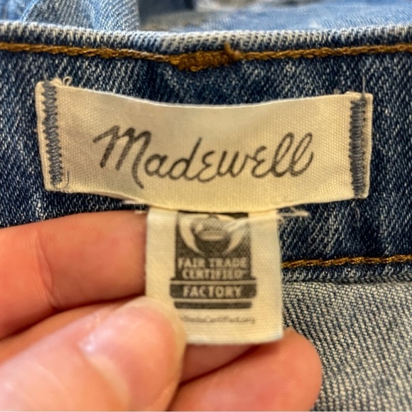 Madewell High Rise Denim Cut Off Distressed Denim Shorts - Picture 4 of 6